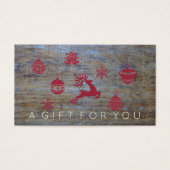 Rustieke Vintage Kerst Gift Kaart Certificaat (Voorkant)