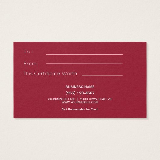 Rustieke Vintage Kerst Gift Kaart Certificaat (Achterkant)