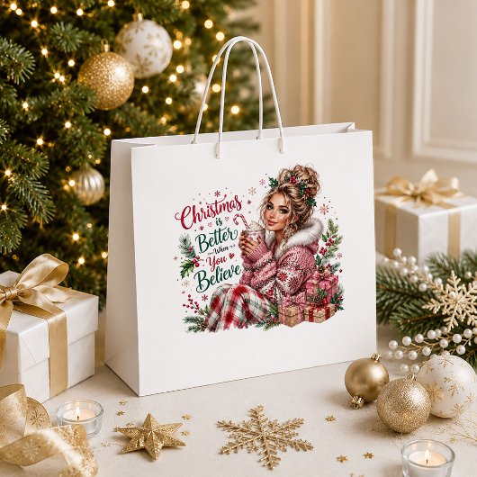 Rustieke Vintage Kerst Roze Kerstcadeautas Groot Cadeauzakje