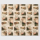 Rustieke Vintage Kerst Zonsondergang Dorpen w / Bl Cadeaupapier (Vlak)