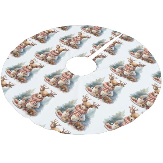 Rustieke vintage kerstboom rok waterverf (Gekanteld)