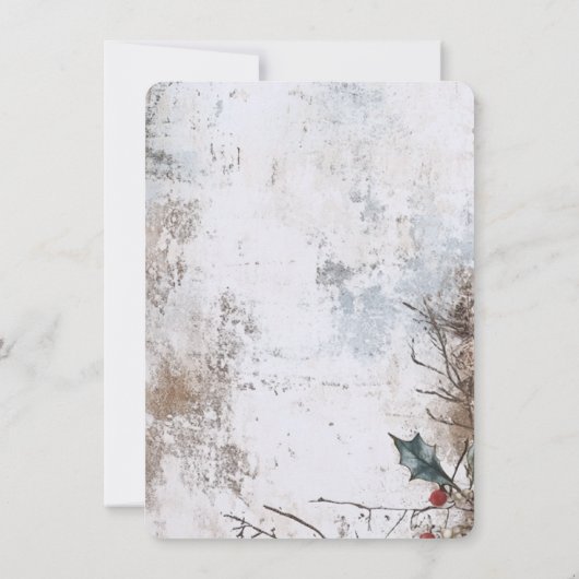 Rustieke Vintage Kerstdiner Party Kaart (Achterkant)