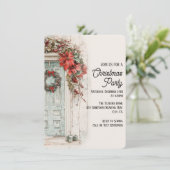 Rustieke Vintage Kerstdiner Party Kaart (Staand voorkant)