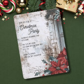 Rustieke Vintage Kerstdiner Party Kaart