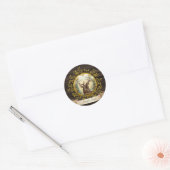 Rustieke Vintage Kersthert Persoonlijk Ronde Sticker (Envelop)