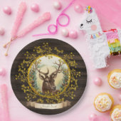 Rustieke Vintage Kerstherten Persoonlijk Feest Papieren Bordje (Feest)