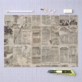 Rustieke Vintage Krantenpatchworkcollage Tissuepapier (Craft)