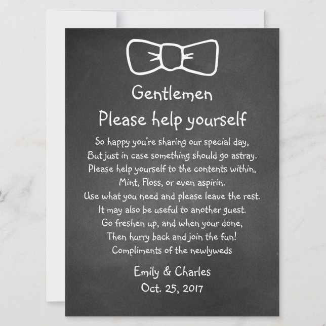 Rustieke Vintage Krijtbord Uitzicht Trouwmand Sign (Voorkant)