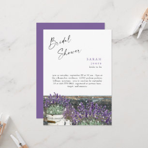 Rustieke Vintage Lavendel Houten Lichten Bruidsdou Kaart