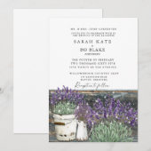 Rustieke Vintage Lavendel Houten Lichten II Trouwe Kaart (Voorkant / Achterkant)