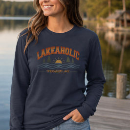 Rustieke Vintage MeerVerslaafde Deerwood Lake T-shirt