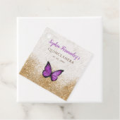 Rustieke Vintage Paars Goud Vlinder Bedankjes Labels (In situ)