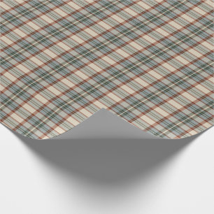 Rustieke Vintage Plaid Saliegroen Roestkleurig Tar Cadeaupapier