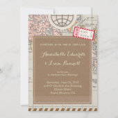 Rustieke vintage reizen bruiloft uitnodiging Kaart (Voorkant)