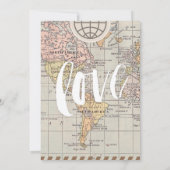 Rustieke vintage reizen bruiloft uitnodiging Kaart (Achterkant)