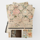 Rustieke Vintage Romantisch Parijs Inpakpapier Vel (In situ)