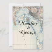 Rustieke Vintage San Diego Kaart Trouwuitnodiging (Voorkant)