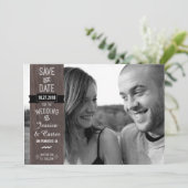 Rustieke Vintage Signage Style Foto Save the Date (Staand voorkant)