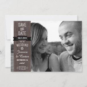 Rustieke Vintage Signage Style Foto Save the Date