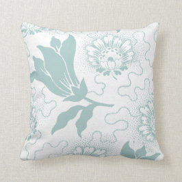 Rustieke Vintage Teal Witte Boerderijstijl Bloem Kussen