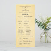 Rustieke Vintage Trouwceremonie Programma Rack Kaa Programmakaart (Staand voorkant)