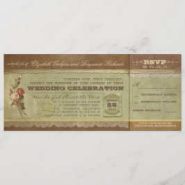 Rustieke vintage trouwkaarten met RSVP Kaart