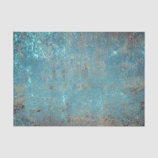 Rustieke Vintage Turquoise Bruine Grunge Textuur Tissuepapier (Voorkant)