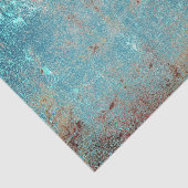 Rustieke Vintage Turquoise Bruine Grunge Textuur Tissuepapier (Detail)