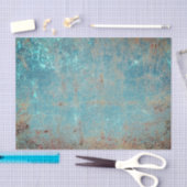 Rustieke Vintage Turquoise Bruine Grunge Textuur Tissuepapier (Craft)