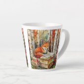Rustieke Vintage Vos Boeken Bos Herfst Latte Mok (Rechterhoek)