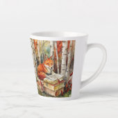 Rustieke Vintage Vos Boeken Bos Herfst Latte Mok (Rechts)