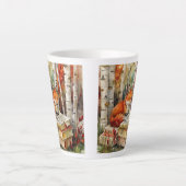 Rustieke Vintage Vos Boeken Bos Herfst Latte Mok (Voorkant)