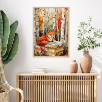Rustieke Vintage Vos Boeken Bos Herfst