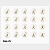 Rustieke Vintage Waterverf Sfeervolle Kerst Scene Ronde Sticker (Vel)