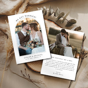 Rustieke Vintage We Got Married Budget Trouwfoto Aankondiging