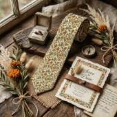 Rustieke Vintage Wilde Bloem Wijnstok Stropdas