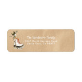 Rustieke Vintage Winter Kraft Etiket (Voorkant)