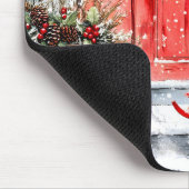 Rustieke Vintage Winter Rode Kerstdeurkrans Muismat (Hoek)