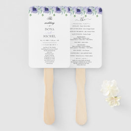 Rustieke Violet Zomer Wild Floral Wedding Handwaaier