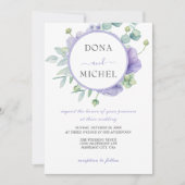 Rustieke Violet Zomer Wild Floral Wedding Kaart (Voorkant)