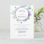 Rustieke Violet Zomer Wild Floral Wedding Kaart (Staand voorkant)