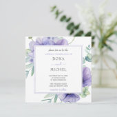 Rustieke Violet Zomer Wild Floral Wedding Kaart (Staand voorkant)
