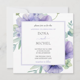 Rustieke Violet Zomer Wild Floral Wedding Kaart