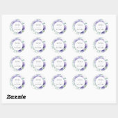 Rustieke Violet Zomer Wild Floral Wedding Ronde Sticker (Vel)