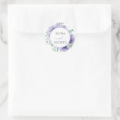 Rustieke Violet Zomer Wild Floral Wedding Ronde Sticker (Tas)
