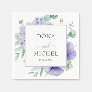 Rustieke Violet Zomer Wild Floral Wedding Servet