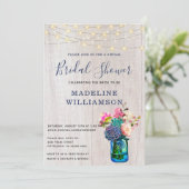 Rustieke Virtual Vrijgezellenfeest Mason Jar Succu Kaart (Staand voorkant)