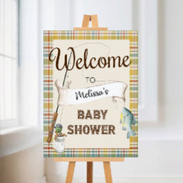 Rustieke visserij baby shower welkomstbord poster