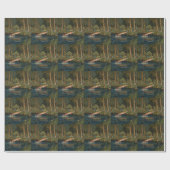 Rustieke visvangst vliegvissen cadeaupapier (Vlak)