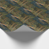 Rustieke visvangst vliegvissen cadeaupapier (Hoek)